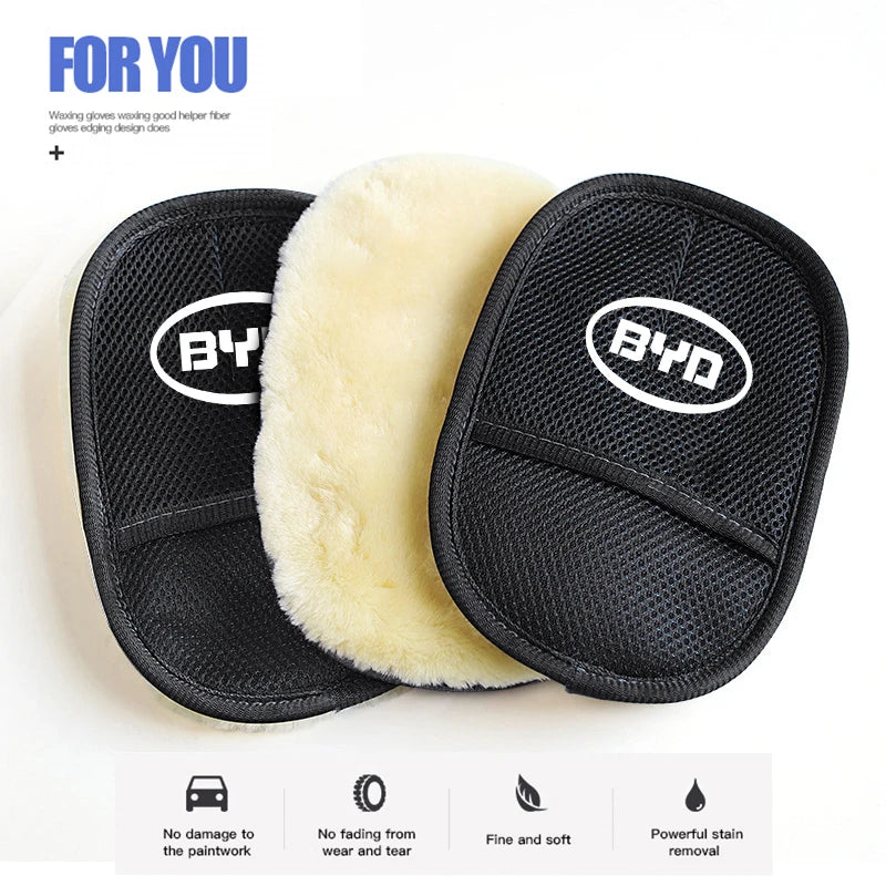 Gants de nettoyage en peluche pour voiture, serviette de lavage en laine épaisse pour BYD Atto 3 Yuan Plus Han Tang EV F3 E6 Dmi Song F0 Qin Pro G3 I3 Ea1 G6