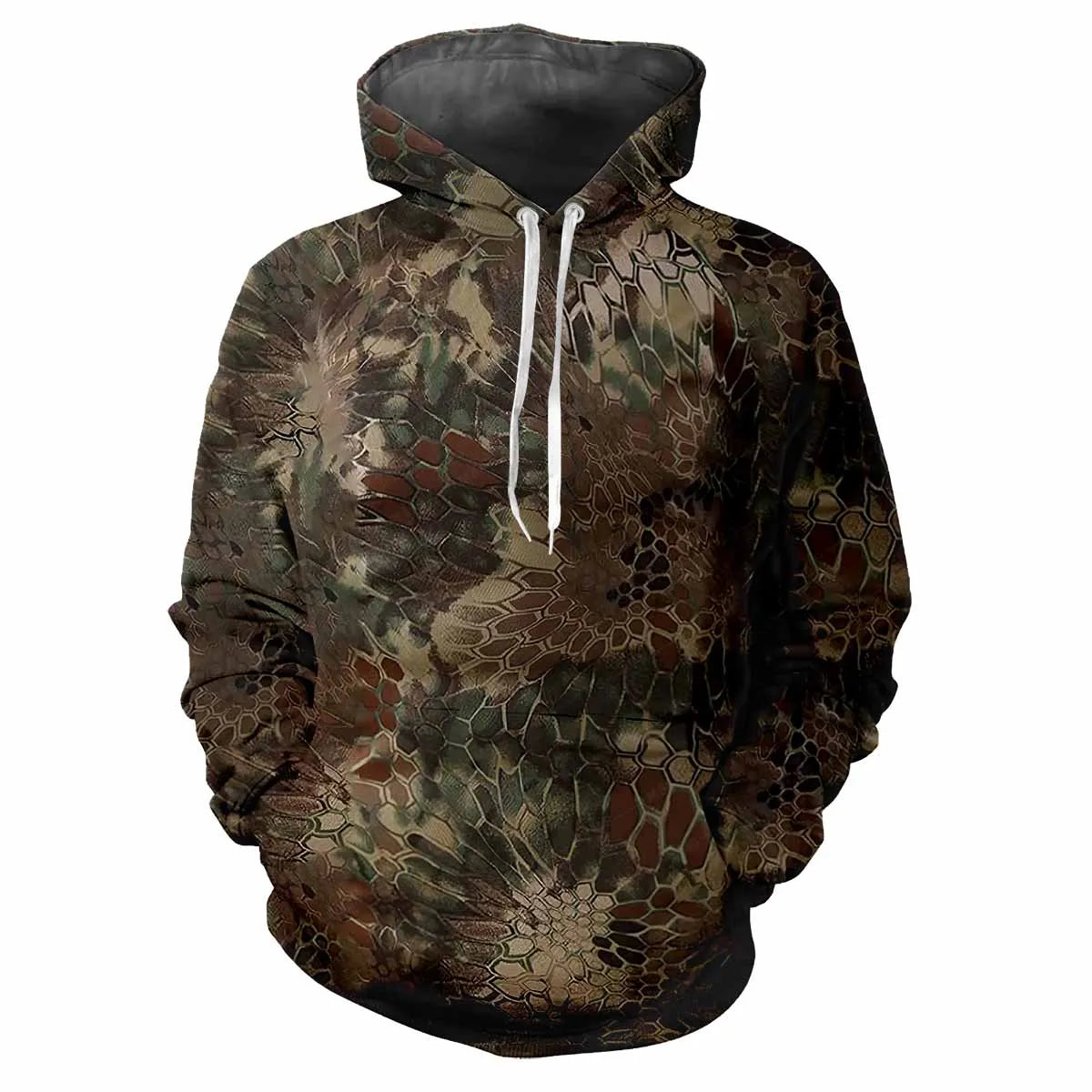 Camouflage chasse animaux en plein air Camouflage printemps et automne hommes à capuche rue tendance ample confortable haut décontracté vêtements