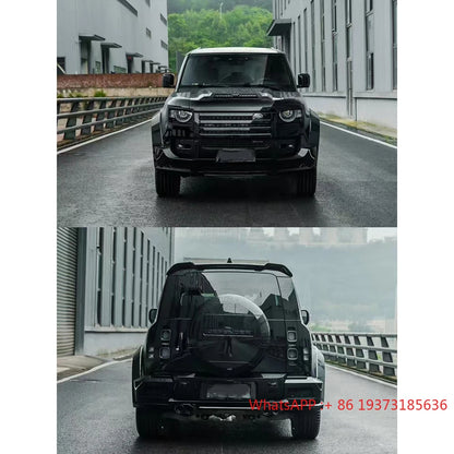 طقم هيكل دفاعي بتصميم LM، مطور، طقم تحويل هيكل السيارة، طقم هيكل عريض لاند روفر ديفندر 110 2020