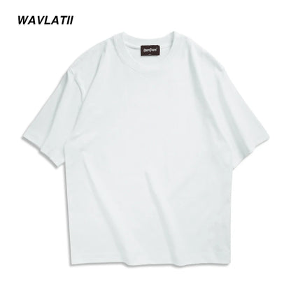 WAVLATII-تي شيرت رجالي ونسائي يسمح بالتهوية، ملابس الشارع كاجوال، أبيض، أسود، أساسي، صيفي، Y-for Young، جديد، 260، 101WMT2401