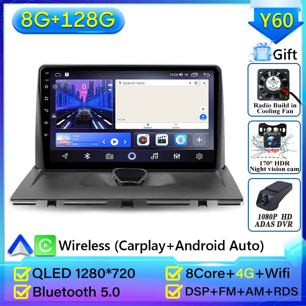 Autoradio Carplay pour KIT Rods 2 G9, Cristaux en Jumpy, Fiat Scudo, Toyota Proace 2007-2017, Navigation GPS, No 2Din, 4G