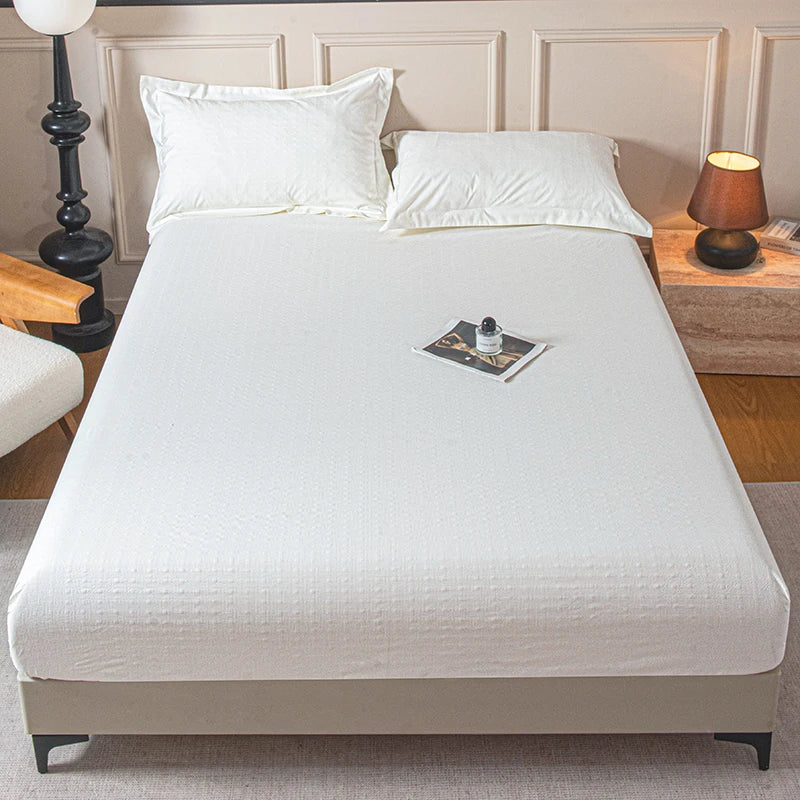 Housse de matelas unie douce pour la maison, drap-housse avec bande élastique pour lit simple, double, king, queen 90/120/150/180/200CM