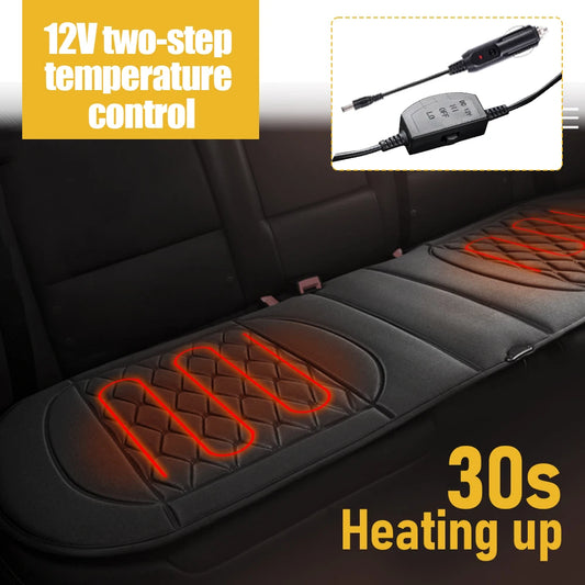 Housse de siège de voiture, coussin de siège chauffant arrière 12V, Long coussin chaud d'hiver, chauffage rapide, tapis de Protection universel