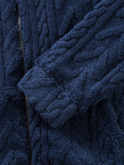 Sweat à capuche en polaire pour homme, vêtements de loisirs quotidiens, mode printemps 2026, couleur unie, veste à capuche en fourrure, cardigan décontracté en tricot ample pour homme