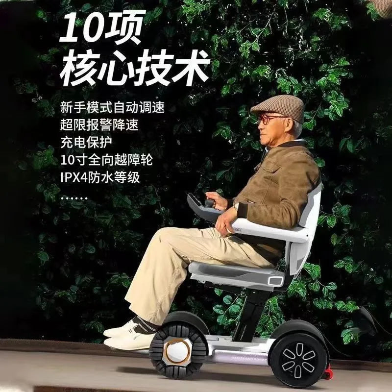 Scooter âgé pliant entièrement automatique, voiture à batterie électrique pour personnes âgées handicapées