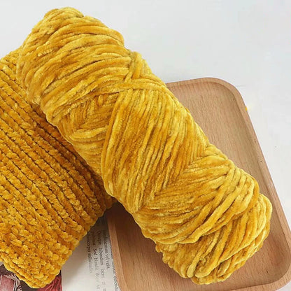 Fil de velours doux en Chenille, mélange de laine tricotée au Crochet, écharpe faite à la main, manteau, couverture et chapeau pour bébé, 95g