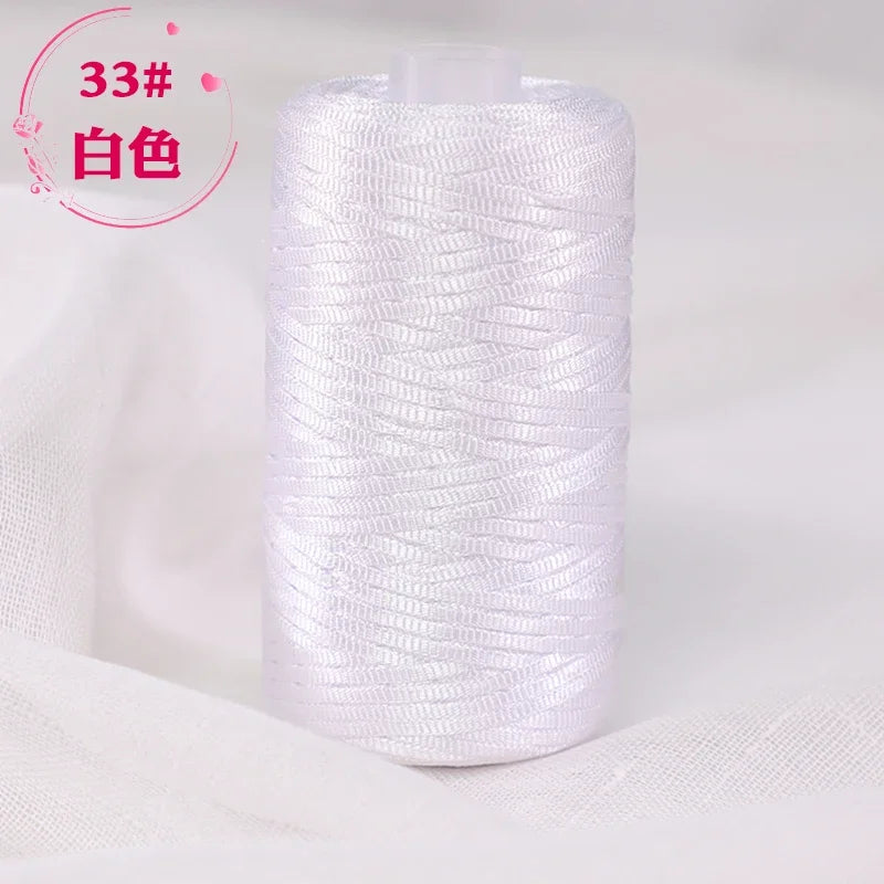 Fil de Crochet d'été en Satin, 100g/bobine, sangle conçue, fil fantaisie mélangé pour bricolage, chapeau, sac à main, pull, chapeau, 1 pièce
