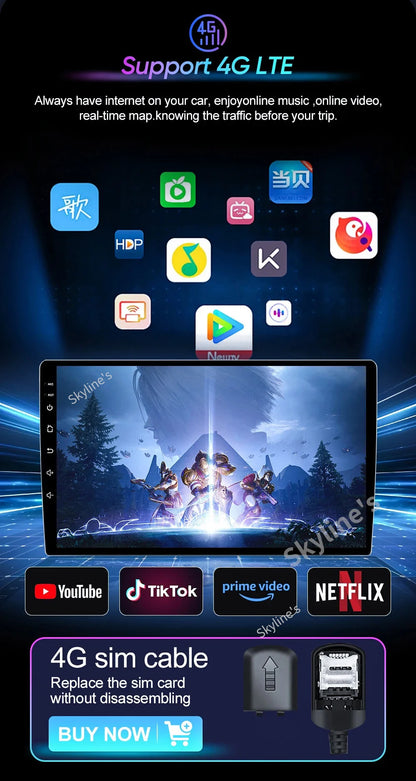 Autoradio Android 15 pour Peugeot 207 CC 207CC 2006 - 2015 sans fil Carplay Android Auto stéréo lecteur multimédia WiFi 4G 2 Din