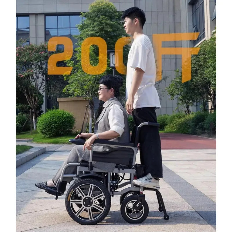 Fauteuil roulant électrique pneumatique en acier de 16 pouces avec de fortes capacités de croisement d'obstacles