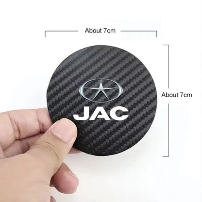 Tapis de dessous de verre de voiture en Fiber de carbone, pour JAC S2 J3 Board JS2 S3 JS3 J2 S5 T8 affiner J5 J6 J7 J4, coussin de tasse d'eau, accessoire antidérapant