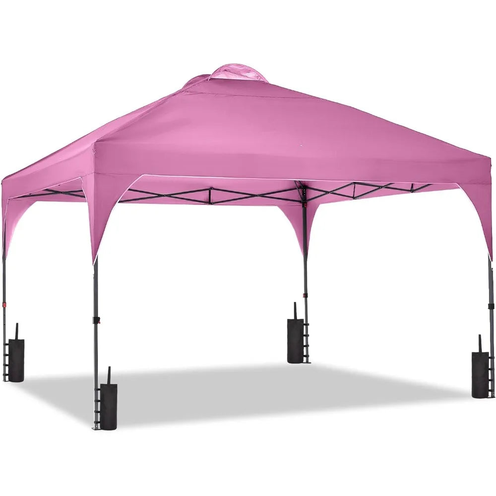 Tente extérieure pop-up 12x12, pare-soleil portable, idéale pour les jardins/paramètres extérieurs/fêtes de mariage et événements, édition rose.