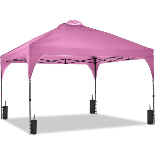 Tente extérieure pop-up 12x12, pare-soleil portable, idéale pour les jardins/paramètres extérieurs/fêtes de mariage et événements, édition rose.
