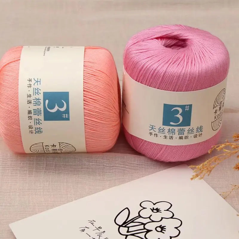 Fils de dentelle en coton mercerisé, fils de dentelle au crochet, broderie à la main, artisanat d'art, couvertures de bricolage, écharpe et pull, taille 3, # 100%