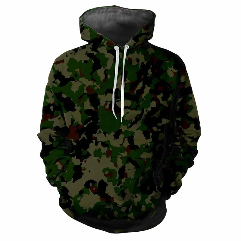 Jungle CamSolomon-سويت شيرت بقبعة مطبوعة ثلاثية الأبعاد للأطفال، سويت شيرت للملابس الشارع، قميص رياضي خارجي كاجوال، هودي مموه كلاسيكي، للربيع والخريف