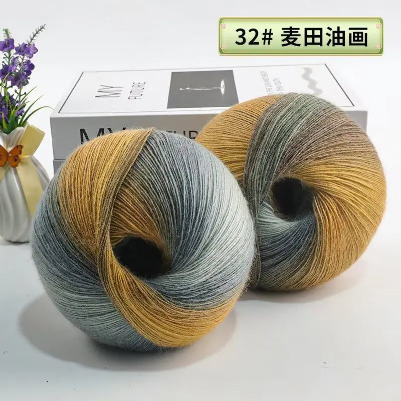 Fil de laine arc-en-ciel 200 g/ensemble, pour tricoter, châles, écharpes, pulls, vestes, chapeaux, bricolage, fil de teinture à Segment doux et confortable
