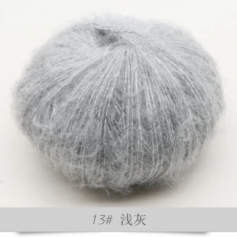 Fil Mohair tricoté à la main, 25g, 1 pièce, ligne de laine chaude au Crochet, pull shwal, écharpe