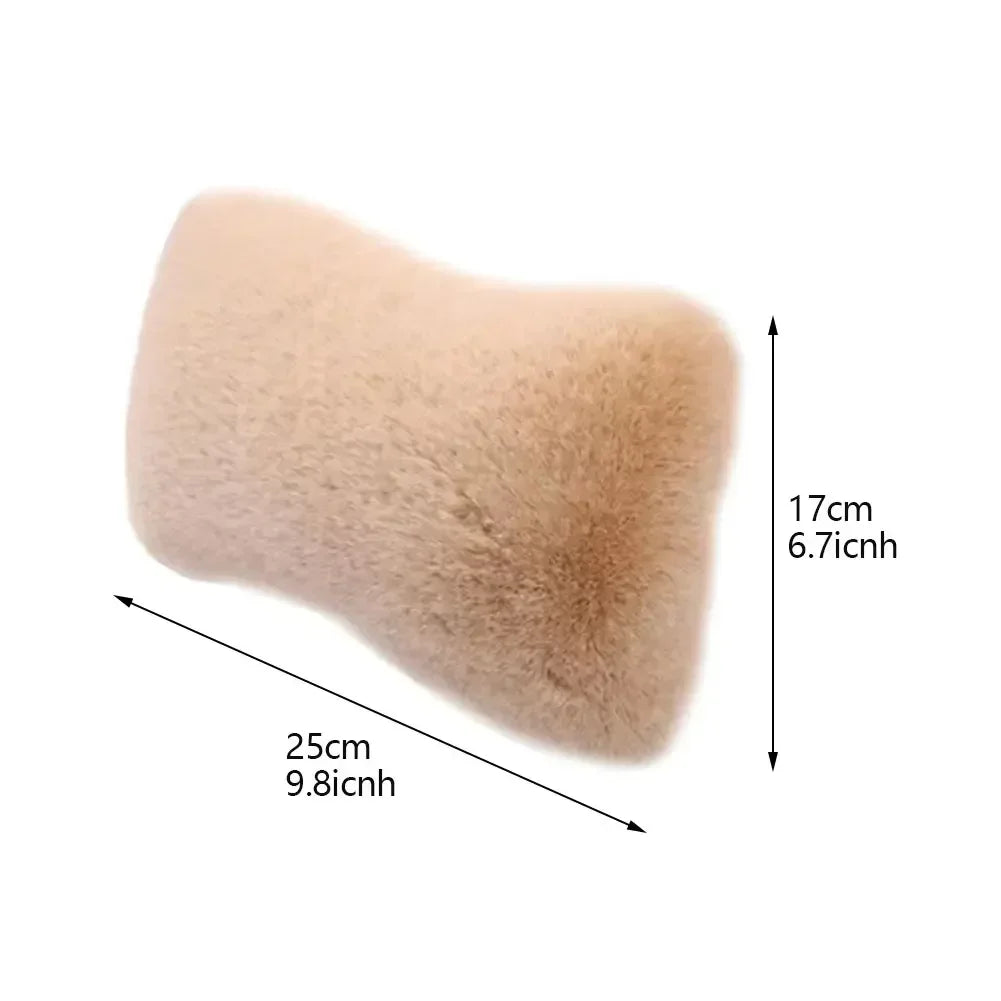 Appui-tête de cou de voiture d'hiver, oreiller doux pour siège de voiture, oreiller respirant en peluche, Support de tête et de cou, oreiller de sommeil, accessoires de voiture