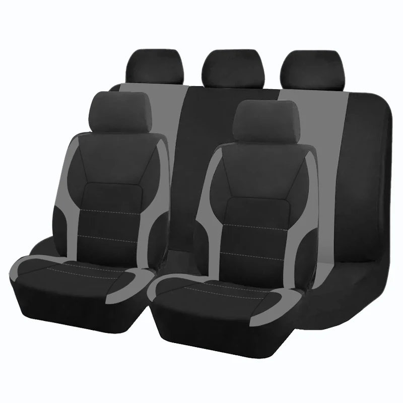 AUTO PLUS-Ensemble de Housses de Siège de Voiture Universelles en Polyester, Protection en Tissu Uni Bicolore, Accessoires Automobiles