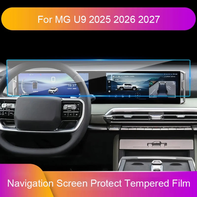 Film trempé de protection pour écran de Navigation GPS de voiture, autocollant Anti-rayures pour tableau de bord MG U9 2025 2026 2027, accessoire automobile