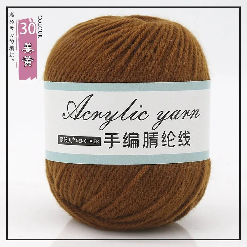 Fil tricoté en acrylique mélangé à 4 brins, avec crochet pour pull, chaussures, pantoufles, écharpe, démarreur tissé à la main pour débutants