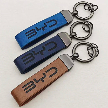 Porte-clés de voiture en cuir de luxe, Logo BYD, meilleur cadeau pour BYD ATTO SEAL DOLPHIN