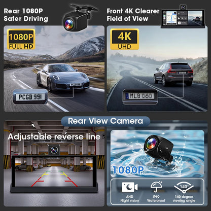 Srnubi 10.26 ''4K ADAS Dashcam voiture DVR Android Auto Carplay écran automobile système Intelligent enregistreur vidéo moniteur rétroviseur