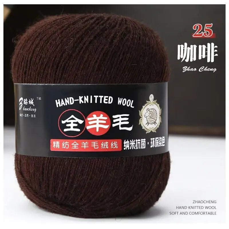 Rouleau de fil mérinos pur 100% laine, 50 g/rouleau, pour tricoter à la main, écharpe douce, pull, bricolage de poupée, matériel tissé