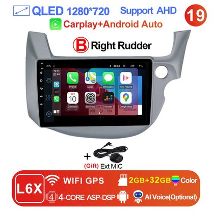 LEHX-Autoradio L6 Pro Android 14, 4G, Carplay, DVD, Stéréo, 2 DIN, Unité Centrale, Limitation GPS, pour Voiture HONDA FIT JAZZ (2007-2013)