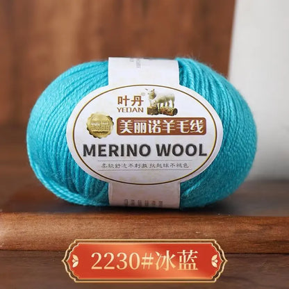 Rouleau de fil de laine mérinos doux pour bébé, 50g/rouleau, 100M, anti-boulochage, bricolage, tricot à la main, écharpe au Crochet, vêtements, chapeaux