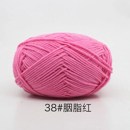 40-50 جم/المجموعة خيوط قطنية حليبية 4 طبقات (80%) للحياكة، صبغة لانا لعمل الكروشيه اليدوي، سترة قبعة دمى بسعر منخفض