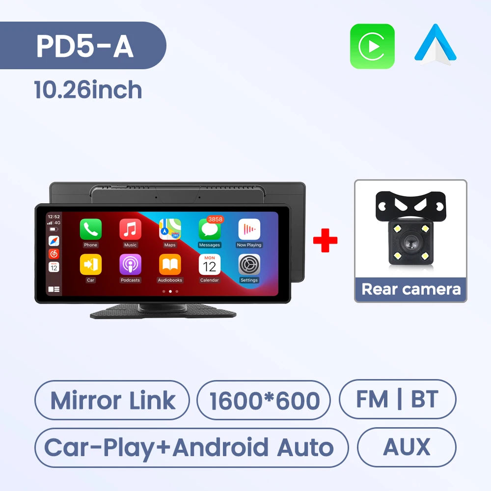 6.86 "/10.26'' contrôle Central universel écran tactile intelligent Support sans fil Carplay Android Auto BT WIFI SD AUX caméra de recul