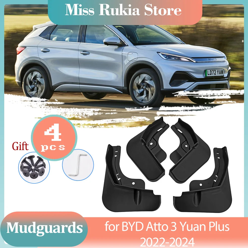 Garde-boue pour BYD Atto 3 Yuan Plus EV 2022 2023 2024, pièces de roue avant et arrière de voiture, accessoires de garde-boue