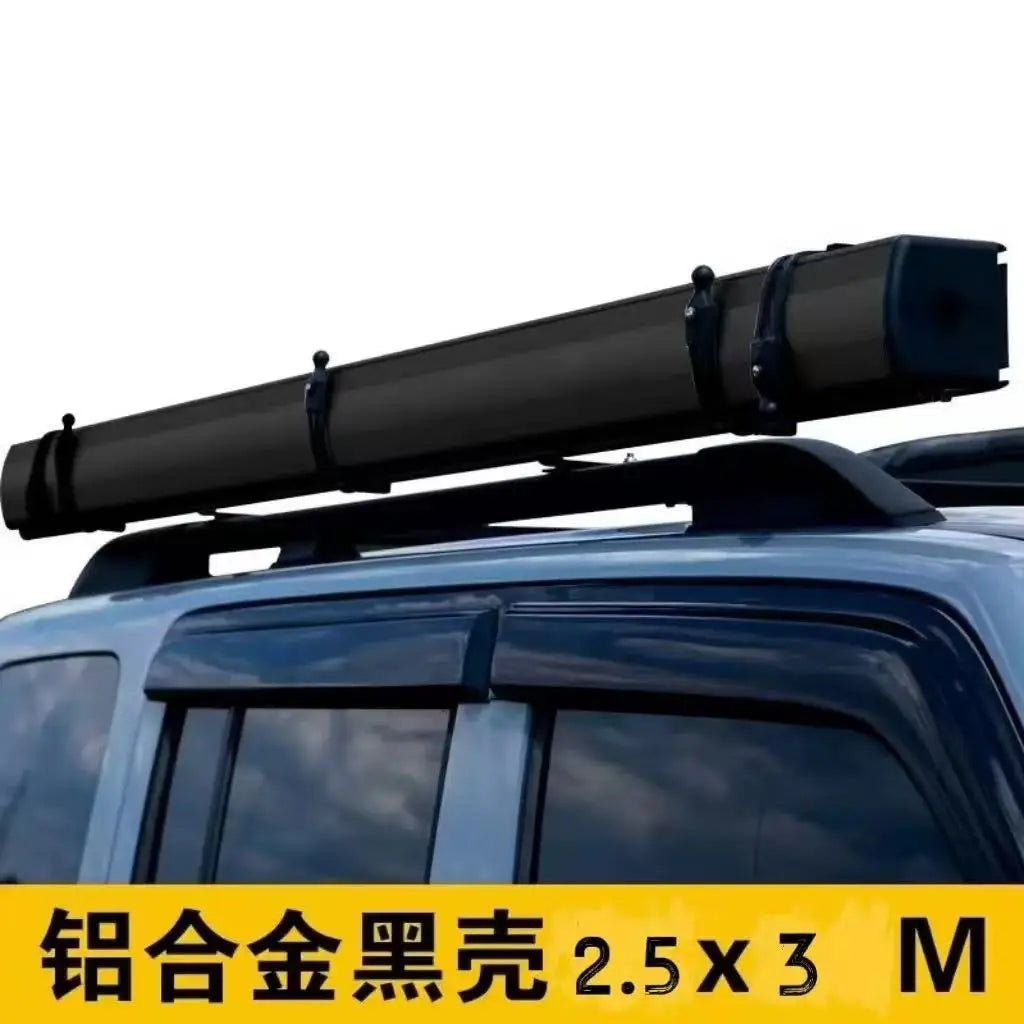 Coque en alliage d'aluminium tout-terrain SUV tente latérale de voiture extérieure pare-soleil auvent en caoutchouc noir tente latérale personnalisée