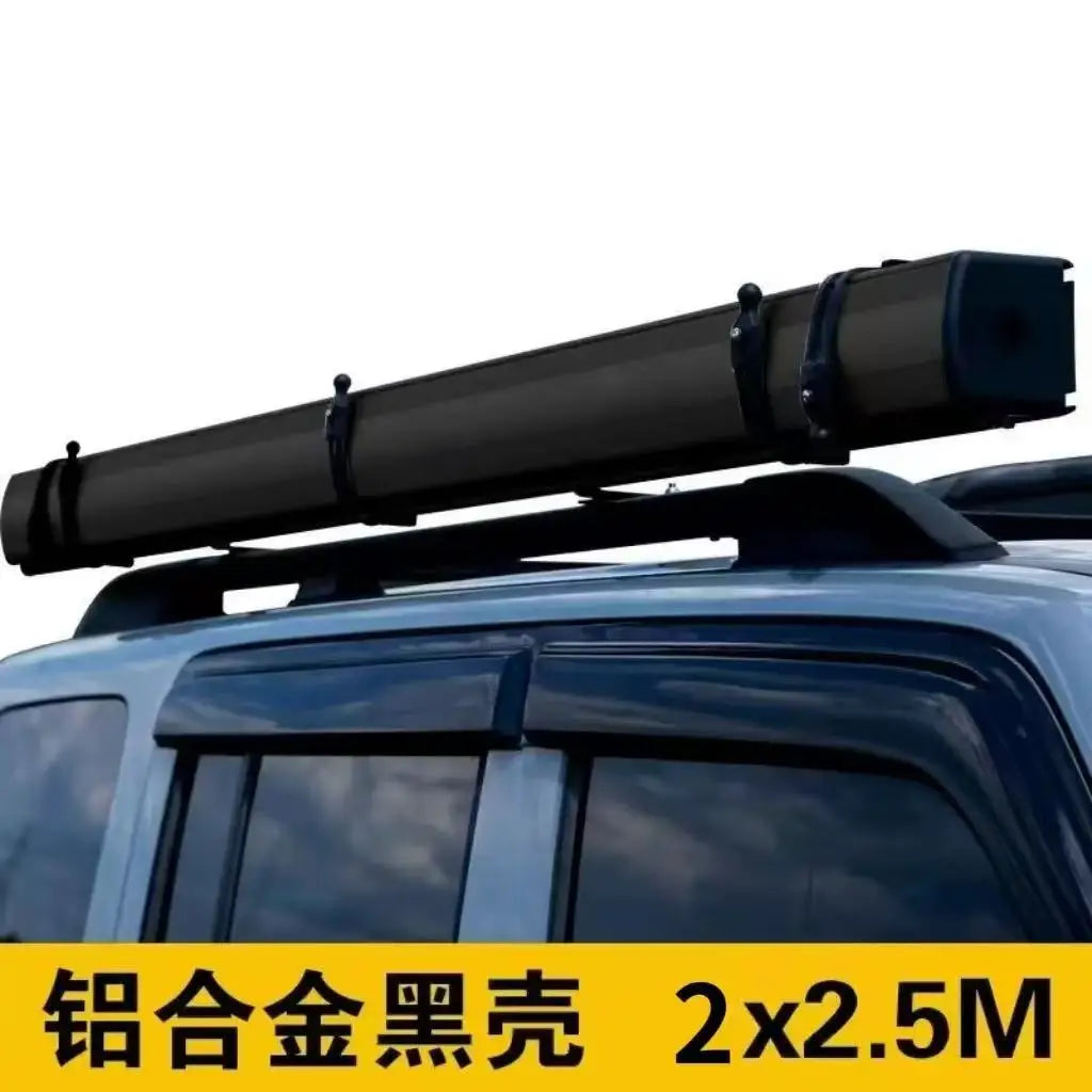 Coque en alliage d'aluminium tout-terrain SUV tente latérale de voiture extérieure pare-soleil auvent en caoutchouc noir tente latérale personnalisée