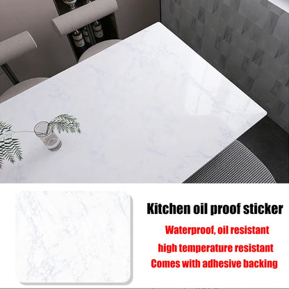 Autocollants muraux en marbre résistants à l'huile pour cuisine, 40cm, papier peint auto-adhésif résistant aux taches, haute température, décoration de la maison