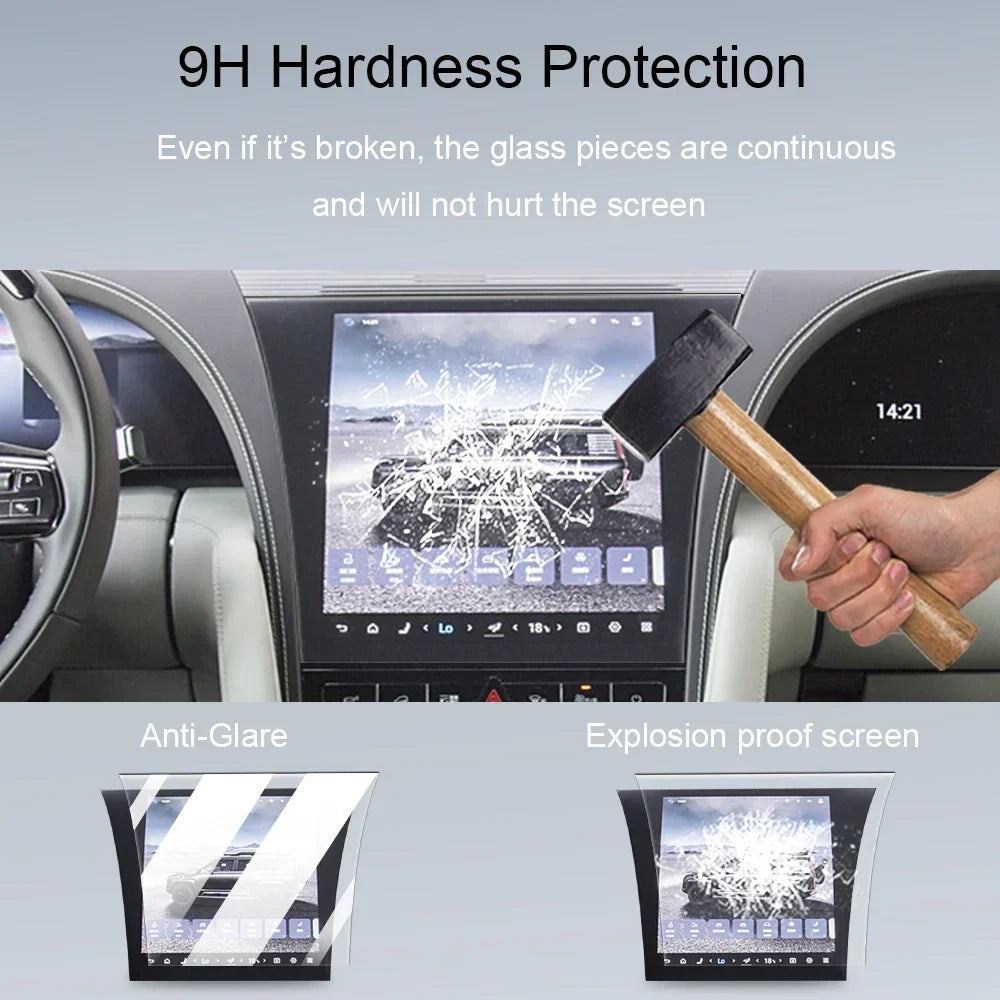 Pour BYD U8 2023-2025 écran LCD de voiture Anti-éblouissement d'empreintes digitales 9H verre trempé GPS navigation film protecteur d'écran accessoires
