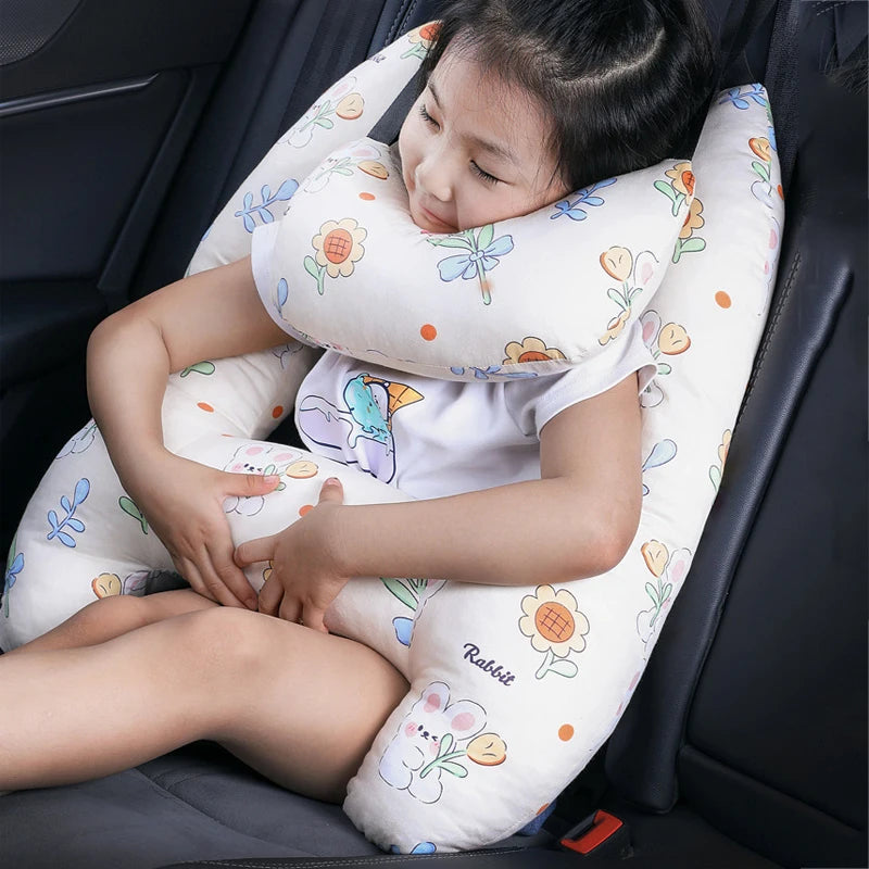 Cute Animal Pattern Kid Neck Head Support, U-Shape Children Travel Pillow Cushion for Car Seat, Safety Neck Pillow for Kids