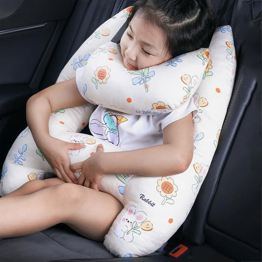 Cute Animal Pattern Kid Neck Head Support, U-Shape Children Travel Pillow Cushion for Car Seat, Safety Neck Pillow for Kids