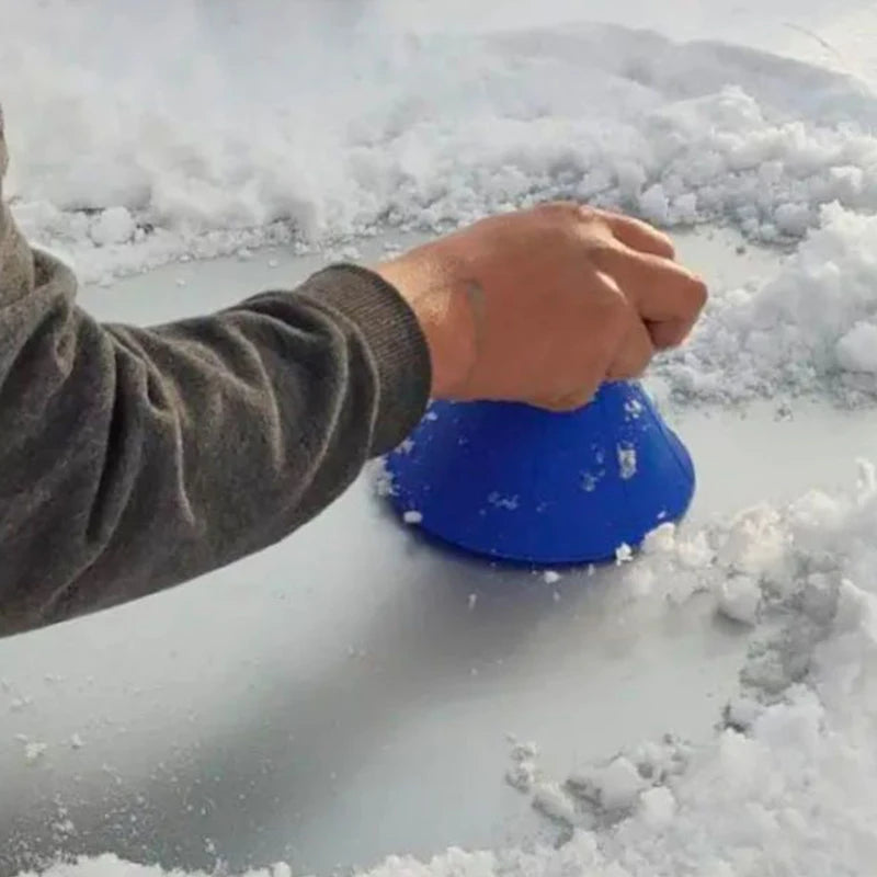 4 pièces fenêtre de voiture pare-brise magique grattoir à glace entonnoir pelle à neige, voiture circulaire en plastique pelle à neige grattoir à neige outil de déneigement