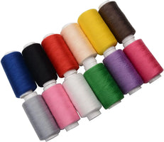 Fils à coudre tout usage en polyester, bobine pré-enroulée, bricolage pour machine à coudre, fil à broder, 380 verges, ensemble de 12 documents