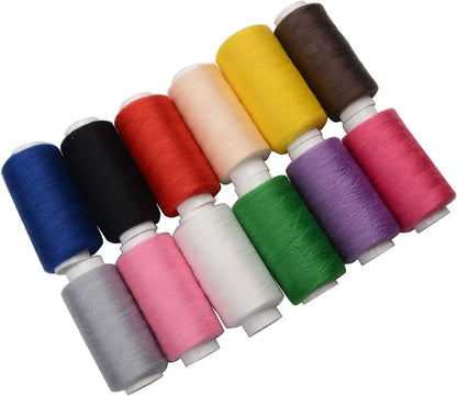 Fils à coudre tout usage en polyester, bobine pré-enroulée, bricolage pour machine à coudre, fil à broder, 380 verges, ensemble de 12 documents