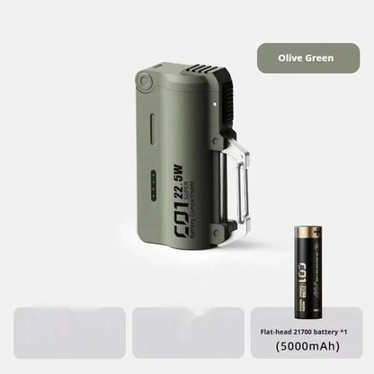 DOKIY 22.5W Super compartiment de batterie 5000mAh charge rapide batterie externe avec boucle à crochet 21700 Li-ion batterie chargeur Portable