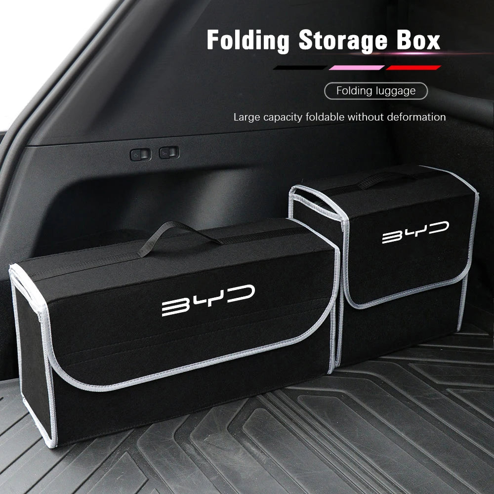 Boîte de rangement de coffre de voiture, sac de rangement pliable de grande capacité pour BYD Atto 3 Yuan Plus Han Tang EV F3 E6 Dmi Song F0 Qin Pro G3 I3