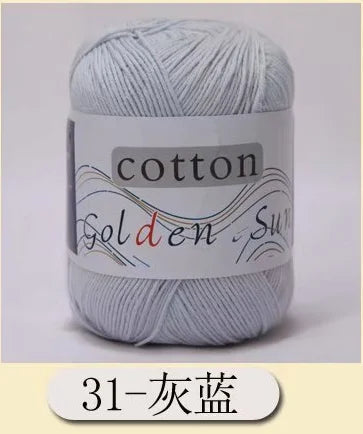 Fil doux doux en 100% coton naturel pour bébé, fil anti-boulochage pour le crochet à la main, 50g, 1 pièce