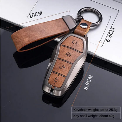 Étui pour clé pour BYD Song Plus Atto 3 Han EV Tang DM Qin joint dauphin cuir métal porte-clés à distance porte-clés accessoires de voiture
