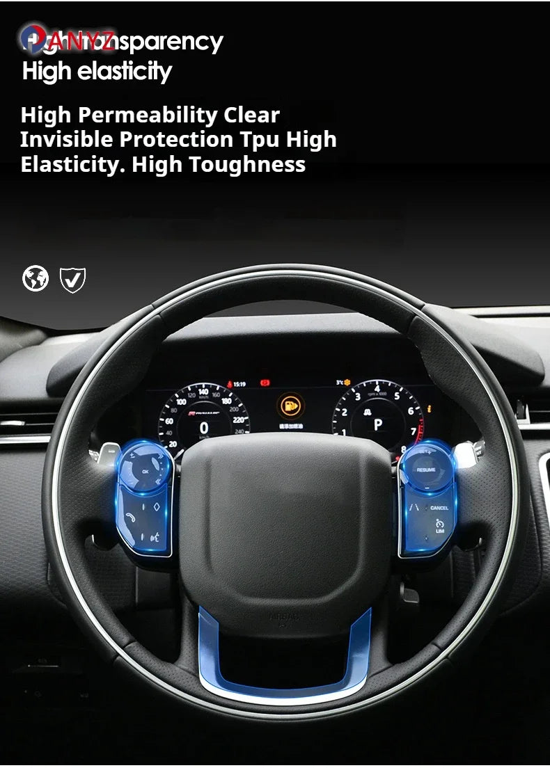 Film transparent en TPU pour accessoires d'intérieur Lynk & Co 09 EM-P 2024, panneau d'engrenage, Console centrale GPS, Protection PPF anti-rayures