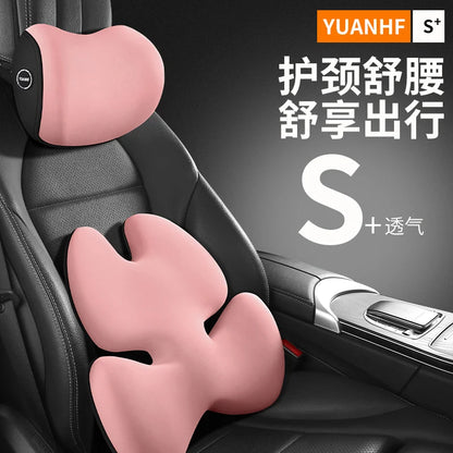 Appui-tête de voiture, oreiller de cou, oreiller de siège de voiture, coussin de taille universel en coton à mémoire de forme