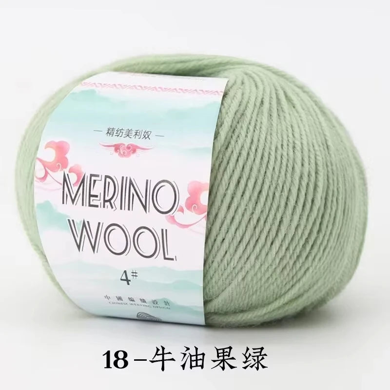 Rouleau de fil de laine mérinos pour bébé, 50 g/rouleau, 130 M/rouleau, bricolage tricoté à la main, écharpe au Crochet, vêtements, chapeaux
