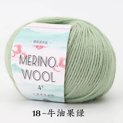 Rouleau de fil de laine mérinos pour bébé, 50 g/rouleau, 130 M/rouleau, bricolage tricoté à la main, écharpe au Crochet, vêtements, chapeaux