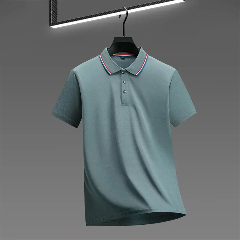Polo décontracté à manches courtes pour hommes, couleur unie, haut polyvalent, à la mode et confortable, nouvelle collection été 2025